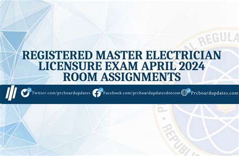 ROOM ASSIGNMENTS: April 2024 Registered Electrical .